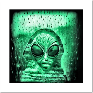 Funny Retro Alien Sphinx Vintage Sci-fi Space Planet X Posters and Art